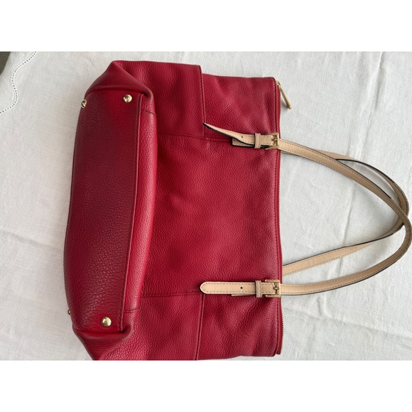 Michael Kors Handbags - Michael Kors Bedford Tote Bag Womens Large Red Good Leather Shoulder Bag